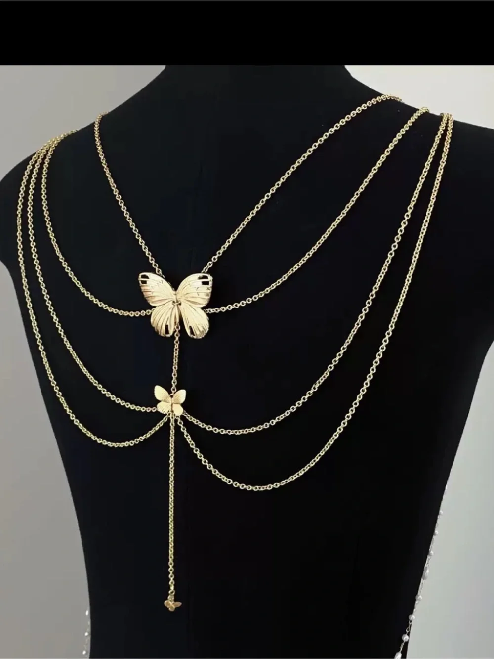 Anthropology Gold & Silver Butterfly Body Chain